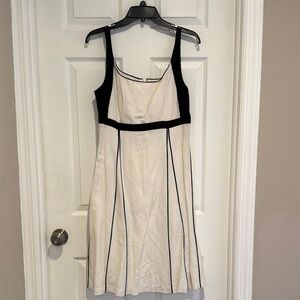 Linen Black and White Dress
